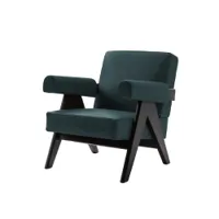 fauteuil - capitol complex cuir naturale vert / chêne teinté noir