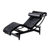 fauteuil - chaise longue lc4 durable peau poils noirs