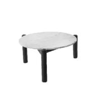 table basse - table a plateau interchangeable ø 75 marbre blanc de carrare