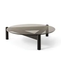 table basse - table a plateau interchangeable ø 102 verre fumé
