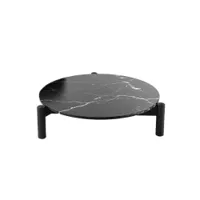 table basse - table a plateau interchangeable ø 102 marbre marquina noir