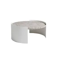 table et table basse extérieur - table basse bowy outdoor ø 70 blanc et gris ivoire