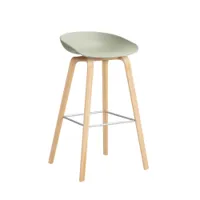 tabouret haut - about a stool aas 32 h75 l 50 x p 46 x h 85 cm,  assise h 75 cm pastel green chêne savonné