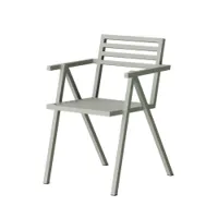 chaise et petit fauteuil extérieur - chaise empilable avec accoudoirs 19 outdoors gris