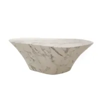 table basse - oval marble look blanc