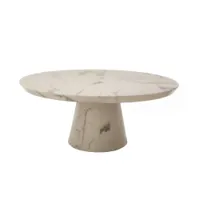 table basse - disc marble look blanc