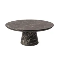 table basse - disc marble look noir
