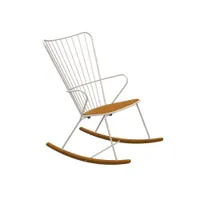 fauteuil extérieur - rocking chair paon blanc