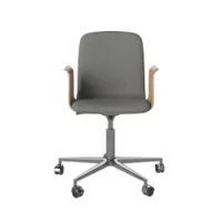 fauteuil de bureau - palm chrome step melange gris clair/ chêne huilé