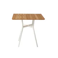 table et table basse extérieur - table branch 80x80 teck/blanc