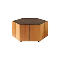 table et table basse extérieur - table basse hexagon wengé