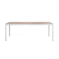 table et table basse extérieur - table illum l 212 teck/blanc
