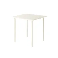 table et table basse extérieur - table patio 75x75  blanc perlé