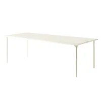 table et table basse extérieur - table patio 240x100  blanc perlé