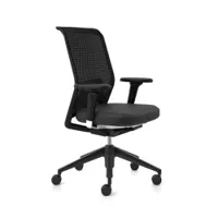fauteuil de bureau - id mesh tissu noir l 70cm x p 56,5cm x h 97-109,5cm, assise h 40-52cm assise plano, dossier diamond mesh, piètement polyamide