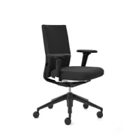 fauteuil de bureau - id soft tissu noir  piétement noir l 70cm x p 52cm x h 92-110cm,  assise h 40-52cm tissu plano, rembourrage mousse polyuréthane,