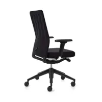 fauteuil de bureau - id trim tissu noir  piétement noir l 70cm x p 66cm x h 99-110cm,  assise h 40-52cm tissu plano, rembourrage mousse polyuréthane,