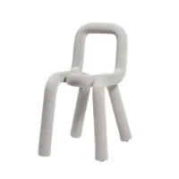 chaise - bold structure métal, mousse recouverte de textile gris clair l 39cm x p 53cm x h 77,5cm,  assise h 46,5cm