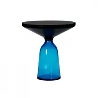 table d'appoint guéridon - bell side table ø 50 x h 53 cm verre soufflé, acier, plateau verre noir bleu saphir/ noir