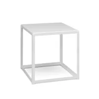 table basse - fortyforty blanc acier époxy l 40cm x p 40cm x h 40cm