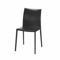 chaise - lea revêtement cuir, structure aluminium, rembourrage polyuréthane noir l 44cm x p 53cm x h 84cm,  assise h 45,5cm