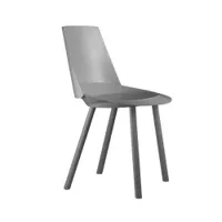 chaise - houdini chêne contrecollé laqué gris l 50cm x p 57,5cm x h 80cm,  assise h 46cm