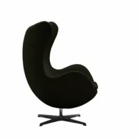 fauteuil - oeuf (egg) tissu tonus noir tissu tonus, acier, aluminium satiné l 86cm x p 95cm x h 107cm, assise h 37cm