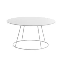 table basse - breeze ø 80 blanc plateau frêne, base acier diam 80cm x h 41cm