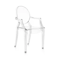 petit fauteuil - louis ghost polycarbonate cristal l 54cm x p 55cm x h 94cm, assise h 47cm