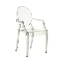 petit fauteuil - louis ghost polycarbonate l 54cm x p 55cm x h 94cm, assise h 47cm vert cristal