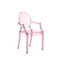 siège - fauteuil enfant lou lou ghost l 40cm x p 37cm x h 63cm,  assise h 32cm polycarbonate rose