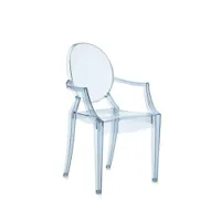 siège - fauteuil enfant lou lou ghost l 40cm x p 37cm x h 63cm,  assise h 32cm polycarbonate bleu ciel