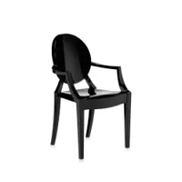 siège - fauteuil enfant lou lou ghost l 40cm x p 37cm x h 63cm,  assise h 32cm polycarbonate noir brillant