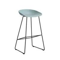 tabouret haut - about a stool aas 38 h75 l 50 x p 48 x h 85 cm,  assise h 75 cm noir dusty blue