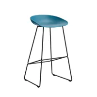 tabouret haut - about a stool aas 38 h75 l 50 x p 48 x h 85 cm,  assise h 75 cm noir azure blue