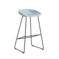 tabouret haut - about a stool aas 38 h75 l 50 x p 48 x h 85 cm,  assise h 75 cm noir slate blue