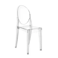 chaise - victoria ghost polycarbonate cristal l 38cm x p 52cm x h 89cm, assise h 46cm