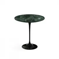 table d'appoint guéridon - saarinen marbre ø 51 x h 51 cm plateau marbre, base rilsan noir marbre verde alpi satiné mat