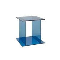 table d'appoint guéridon - ct07 drei l 40cm x p 40cm x h 40cm bleu verre