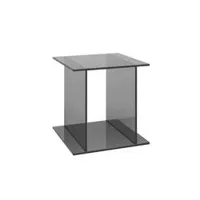 table d'appoint guéridon - ct07 drei l 40cm x p 40cm x h 40cm verre gris