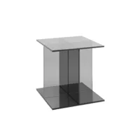 table d'appoint guéridon - ct08 vier l 40cm x p 40cm x h 40cm verre gris