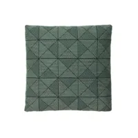 coussin - coussin tile l 50cm x h 50cm housse 100% laine, rembourrage plumes et polyester vert
