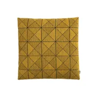 coussin - coussin tile l 50cm x h 50cm housse 100% laine, rembourrage plumes et polyester jaune