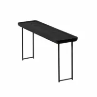 table basse - 381 torei l 80 x h 41 l 80cm x p 22cm x h 41cm noir plateau frêne, piètement métal verni noir