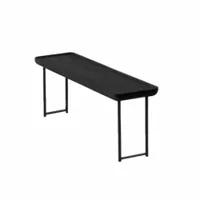 table basse - 381 torei l 80 x h 31 l 80cm x p 22cm x h 31cm noir plateau frêne, piètement métal verni noir