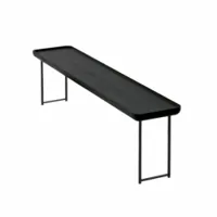 table basse - 381 torei l 120 x h 31 l 120cm x p 22cm x h 31cm noir plateau frêne, piètement métal verni noir