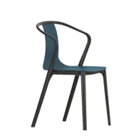petit fauteuil - belleville armchair plastique polyamide moulé l 55cm x p 49cm x h 83cm,  assise h 47cm bleu de mer