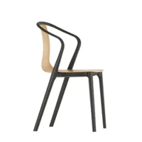 petit fauteuil - belleville armchair bois coque contreplaqué de chêne, piétement polyamide chêne naturel l 55cm x p 49cm x h 83cm,  assise h 47cm