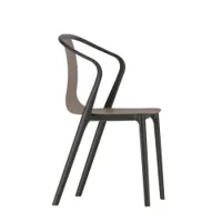 petit fauteuil - belleville armchair bois coque contreplaqué de chêne, piétement polyamide chêne foncé l 55cm x p 49cm x h 83cm,  assise h 47cm