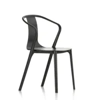 petit fauteuil - belleville armchair bois coque contreplaqué de frêne, piétement polyamide noir l 55cm x p 49cm x h 83cm,  assise h 47cm